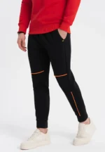 Pantalon de survêtement pour homme avec coutures contrastées - gris V2