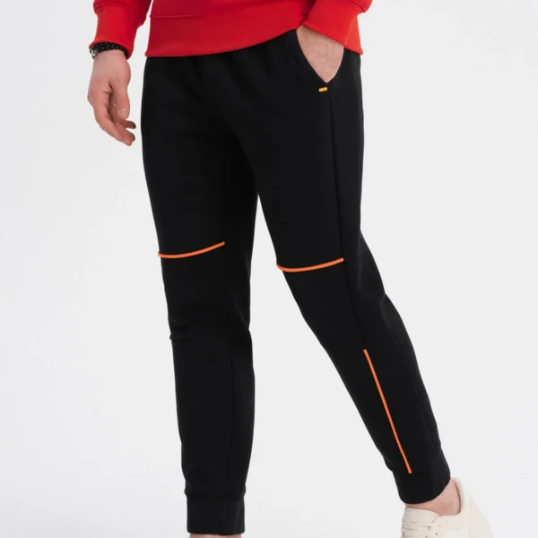 Pantalon de survêtement pour homme avec coutures contrastées - gris V2