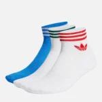 Chaussettes montantes adidas Originals Trefoil Bleu/Blanc/Blanc – Image 2