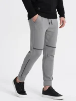 Pantalon de survêtement pour homme avec coutures contrastées - gris V2 – Image 10