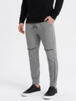 Pantalon de survêtement pour homme avec coutures contrastées - gris V2 – Image 9