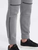 Pantalon de survêtement pour homme avec coutures contrastées - gris V2 – Image 8