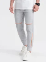 Pantalon de survêtement pour homme avec coutures contrastées - gris V2 – Image 5