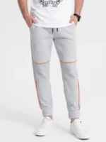 Pantalon de survêtement pour homme avec coutures contrastées - gris V2 – Image 6