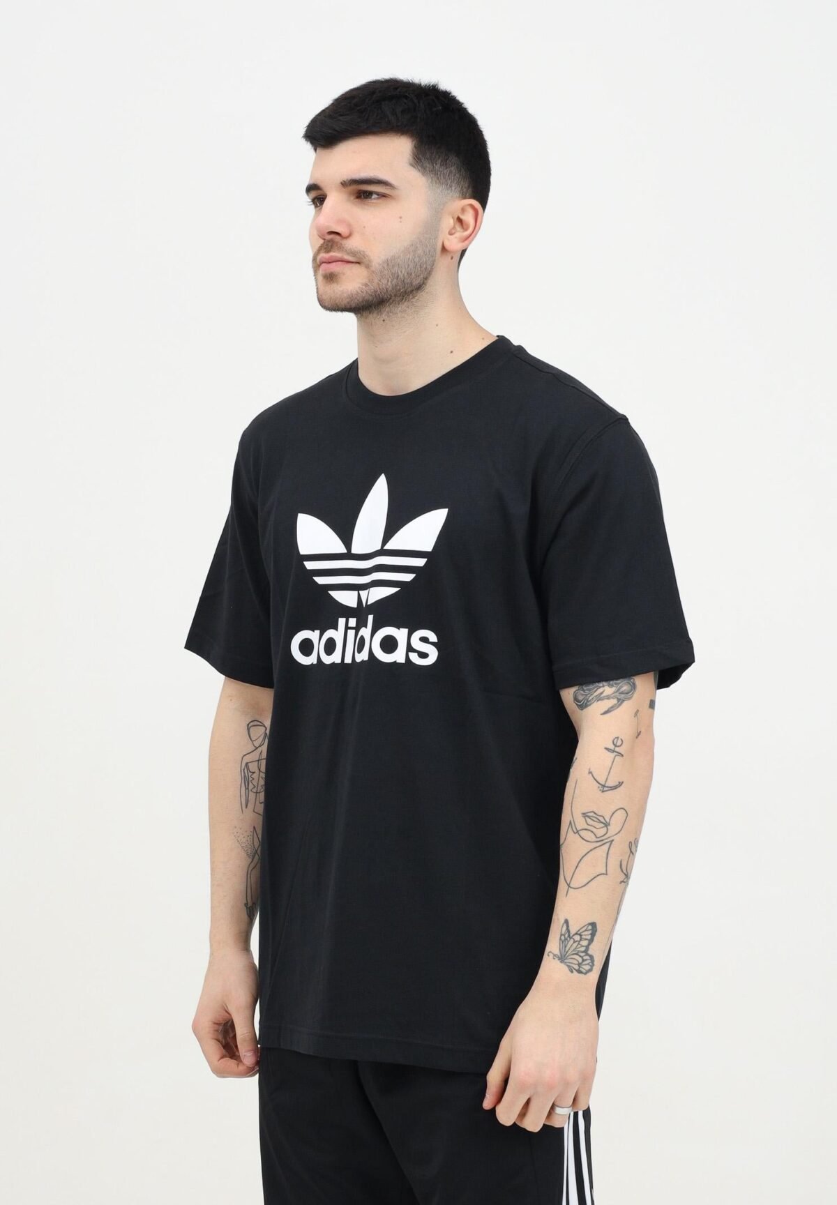 Adidas T-shirt à manches courtes Adicolor Trefoil noir pour homme – Image 2