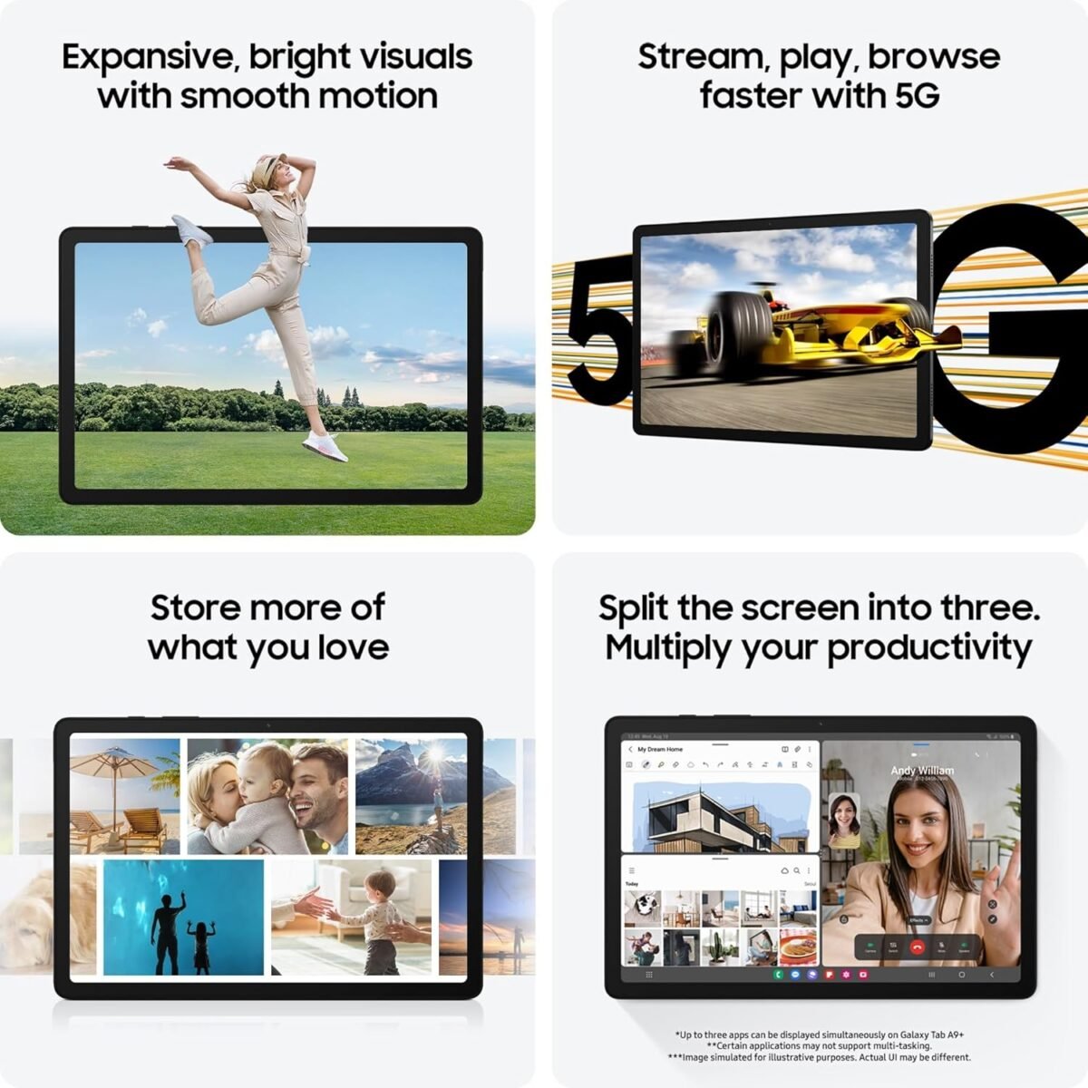 Samsung Galaxy Tab A9+, Display 11.0" TFT LCD PLS, RAM 4GB, 64GB, 7.040 mAh, Qualcomm SM6375, Android 13, Navy, – Image 5