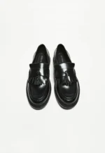 Chaussure noir MOCASSINS - Chaussons - noir  À FRANGES AVEC POMPON -