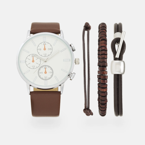 SET - Montre - cognac/argenté