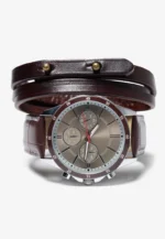 Horloge montre En vrai cuir italien homme – Image 2