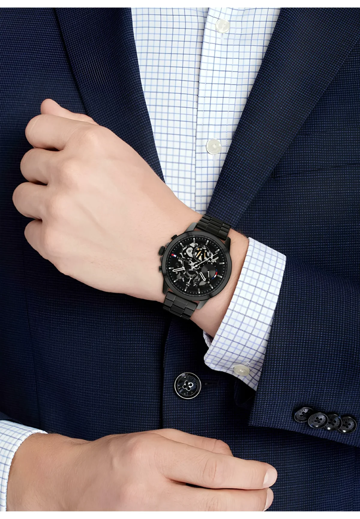 Montre original Tommy Hilfiger Noir version europeenne CHRONO_AUT – Image 2