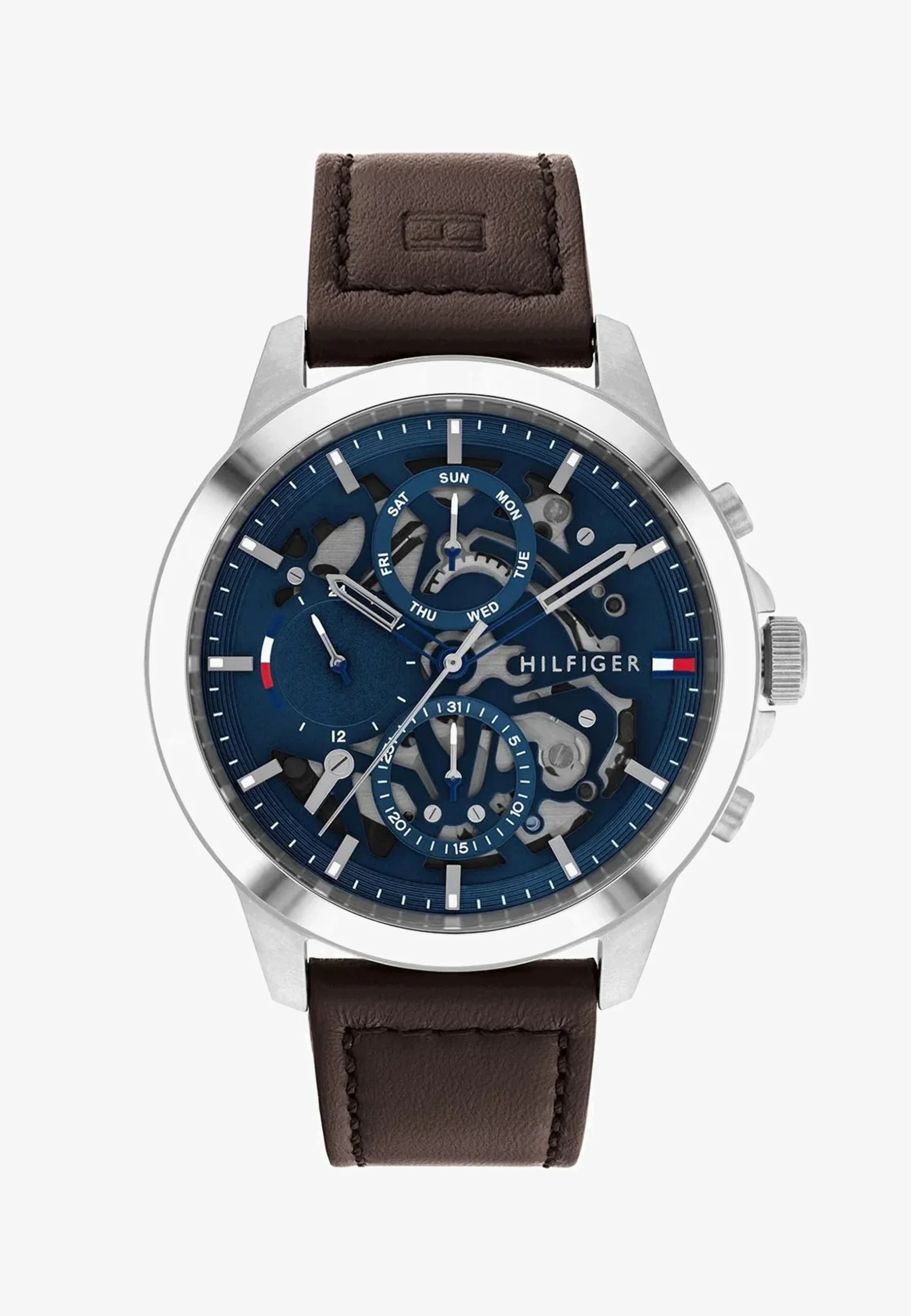 9fb0d5a4b21e4d919e555d58986e1363 Montre original Tommy Hilfiger marron bleu version europeenne CHRONO_AUTOMATIC - Chronographe – Image 1