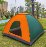 Tente de camping pliable pour 2 personnes, facile à monter, couleurs assorties, pare-soleil, imperméable, filet, sac de transport, couleur aléatoire, disponible en plusieurs tailles – Image 3