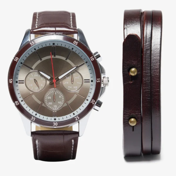 Horloge montre En vrai cuir italien homme