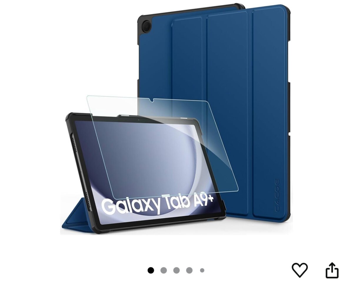 Étui en Cuir + Ecran de protection compatible  avec Samsung Galaxy Tab A9+ / A9 Plus – Image 3